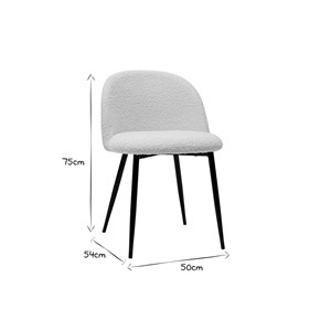 Chaises en tissu effet laine bouclée blanc cassé (lot de 2) celeste