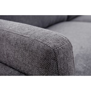 Canapé 3 places en tissu effet velours texturé gris et métal noir mosco