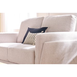 Canapé 2 places en tissu effet velours texturé beige et métal noir mosco