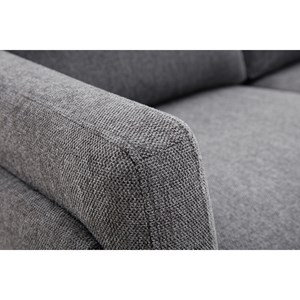 Canapé 2 places en tissu effet velours texturé gris foncé et métal noir mosco