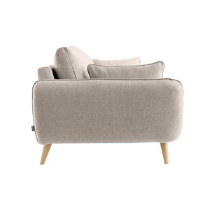 Canapé 3 places en tissu beige et bois clair creep