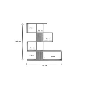 Bibliothèque séparateur finition bois noyer l139 cm como