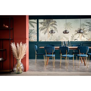 Chaises en tissu velours noir et métal doré (lot de 2) lepidus