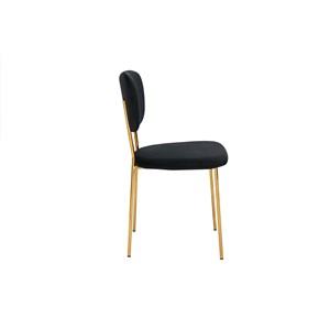 Chaises en tissu velours noir et métal doré (lot de 2) lepidus