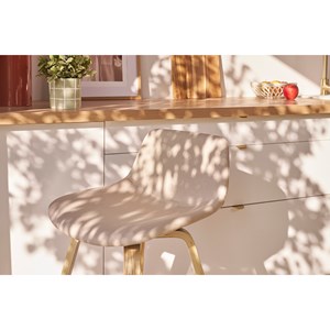 Tabourets de bar beige et bois clair h65 cm (lot de 2) nonie