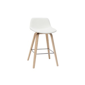 Tabourets de bar blanc et bois clair h65 cm (lot de 2) nonie