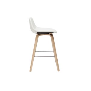 Tabourets de bar blanc et bois clair h65 cm (lot de 2) nonie