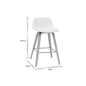 Tabourets de bar blanc et bois clair h65 cm (lot de 2) nonie