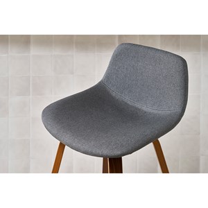 Tabourets de bar gris foncé et noyer h65 cm (lot de 2) nonie