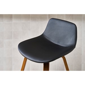 Tabourets de bar noir et noyer h65 cm (lot de 2) nonie