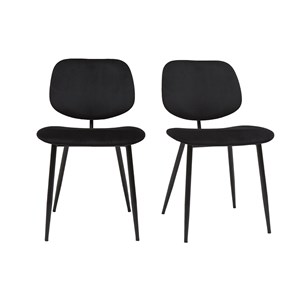Chaises noires en tissu velours et métal (lot de 2) tobias
