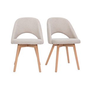 Chaises en tissu effet velours texturé beige (lot de 2) cosette
