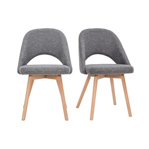 Chaises en tissu effet velours texturé gris (lot de 2) cosette