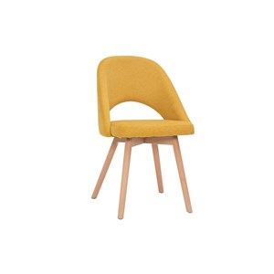 Chaises en tissu effet velours texturé jaune moutarde (lot de 2) cosette
