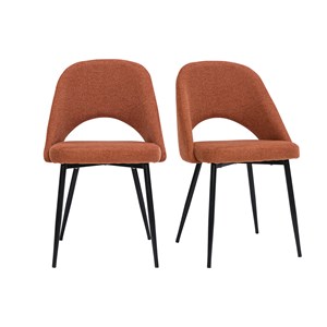 Chaises en tissu effet velours texturé terre brûlée (lot de 2) cosette