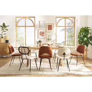 Chaises en tissu effet velours texturé terre brûlée (lot de 2) cosette