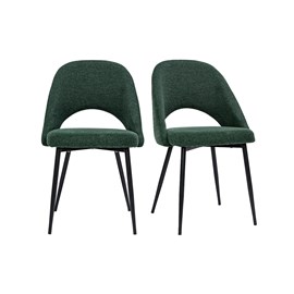 Chaises en tissu effet velours texturé vert (lot de 2) cosette
