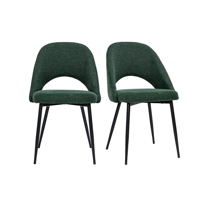 Chaises en tissu effet velours texturé vert (lot de 2) cosette
