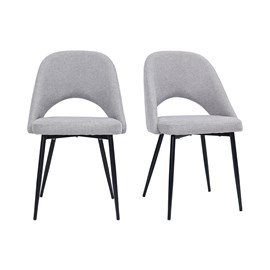 Chaises en tissu effet velours texturé gris (lot de 2) cosette
