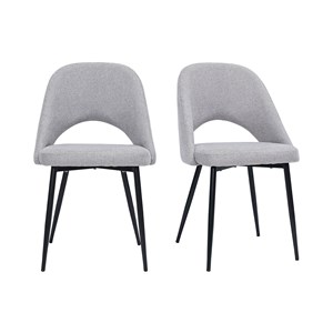 Chaises en tissu effet velours texturé gris (lot de 2) cosette