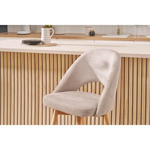 Tabourets de bar tissu effet velours texturé beige 65 cm (lot de 2) cosette