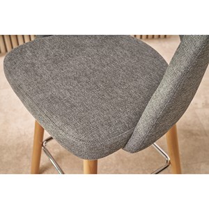 Tabourets de bar tissu effet velours texturé gris 65 cm (lot de 2) cosette