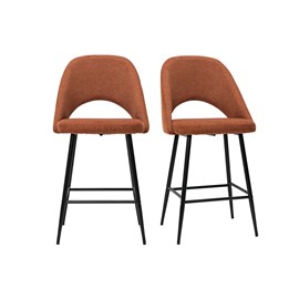 Tabourets de bar en tissu effet velours terre brûlée h65 cm (lot de 2) cosette