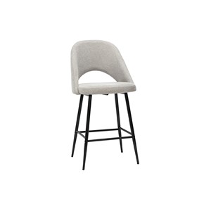 Tabourets de bar en tissu effet velours texturé gris h65 cm (lot de 2) cosette