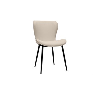 Chaises en tissu velours côtelé beige et métal noir (lot de 2) addict