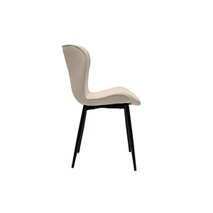 Chaises en tissu velours côtelé beige et métal noir (lot de 2) addict