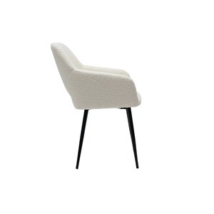 Chaises en tissu effet laine bouclée blanc cassé (lot de 2) laurette