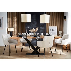 Chaises matelassées marron et métal noir (lot de 2) montero