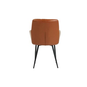 Chaises matelassées marron et métal noir (lot de 2) montero