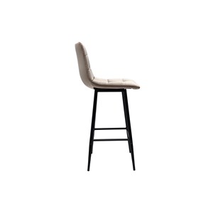 Tabourets de bar en velours taupe h65 cm (lot de 2) maxwell
