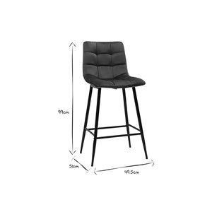 Tabourets de bar en velours bleu pétrole h65 cm (lot de 2) maxwell