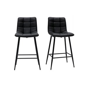 Tabourets de bar noirs h65 cm (lot de 2) maxwell