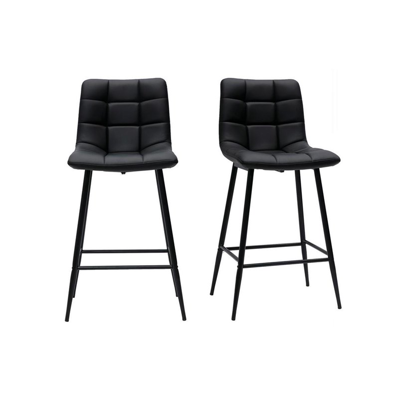 Tabourets de bar noirs h65 cm (lot de 2) maxwell