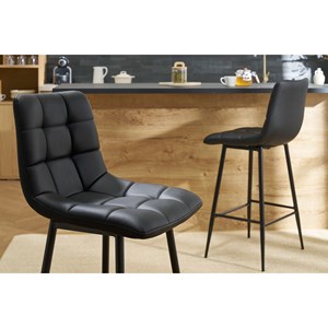 Tabourets de bar noirs h65 cm (lot de 2) maxwell