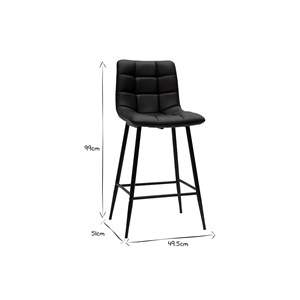 Tabourets de bar noirs h65 cm (lot de 2) maxwell