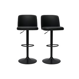 Tabourets de bar réglables noirs et métal noir (lot de 2) monti