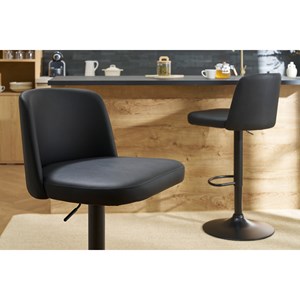 Tabourets de bar réglables noirs et métal noir (lot de 2) monti