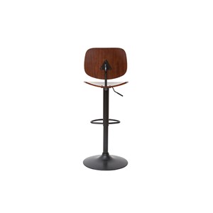 Tabouret de bar relevable noyer et métal noir tobias