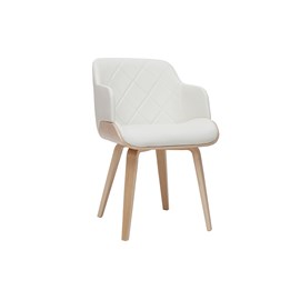 Chaise blanc et bois clair lucien