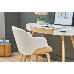 Chaise blanc et bois clair lucien