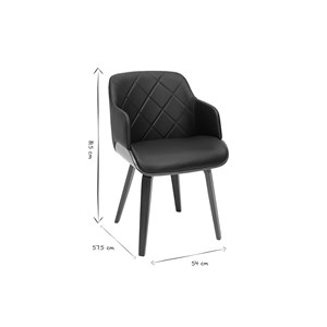 Chaise noir et bois foncé lucien