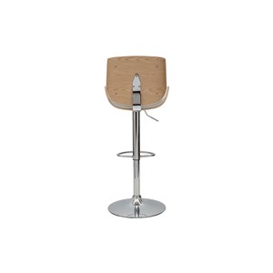 Tabouret de bar relevable blanc et bois clair vesper