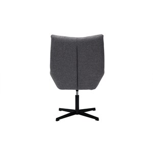 Fauteuil pivotant en tissu effet velours texuré gris et métal noir king