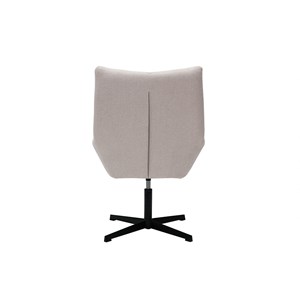 Fauteuil pivotant en tissu effet velours texuré beige et métal noir king