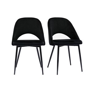 Chaises  noires en tissu velours et métal (lot de 2) cosette