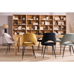 Chaises  noires en tissu velours et métal (lot de 2) cosette